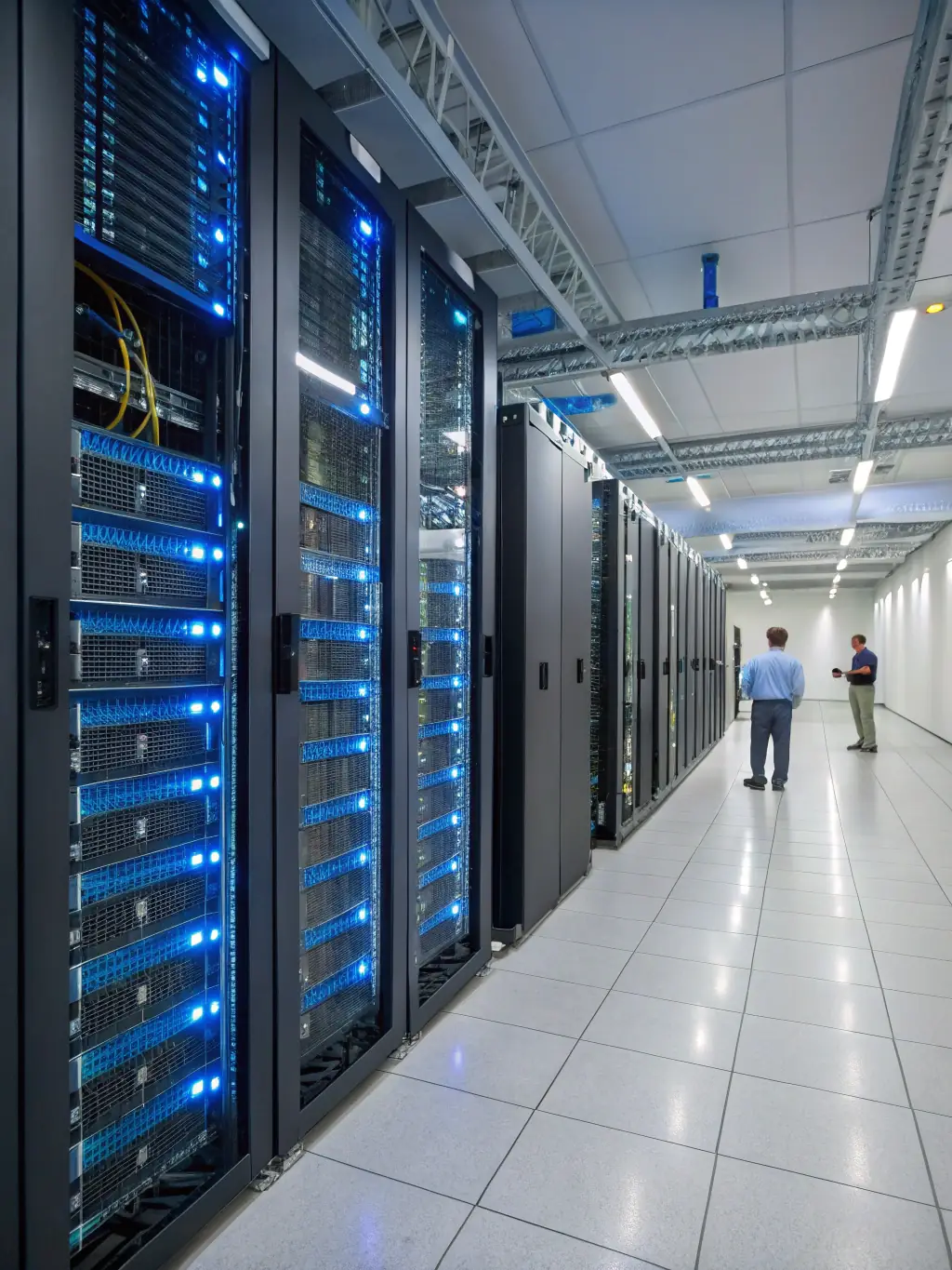 An image depicting a secure data center with multiple layers of security protocols, emphasizing the security of Kimobu's AI solutions.